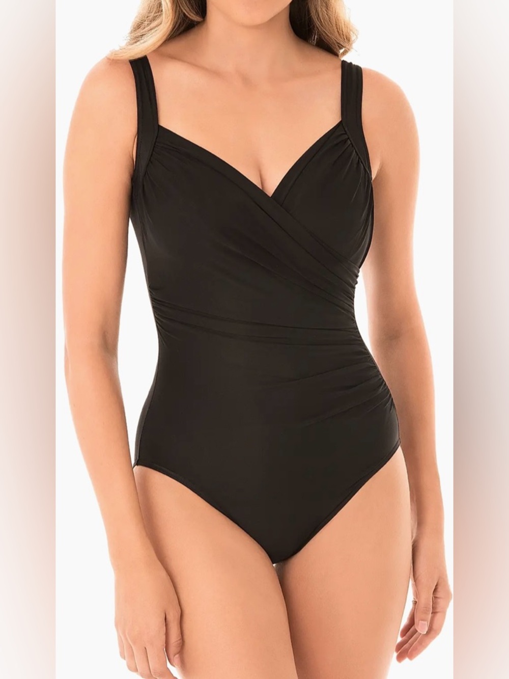 Miraclesuit Black V-Neck One-Piece Swimsuit